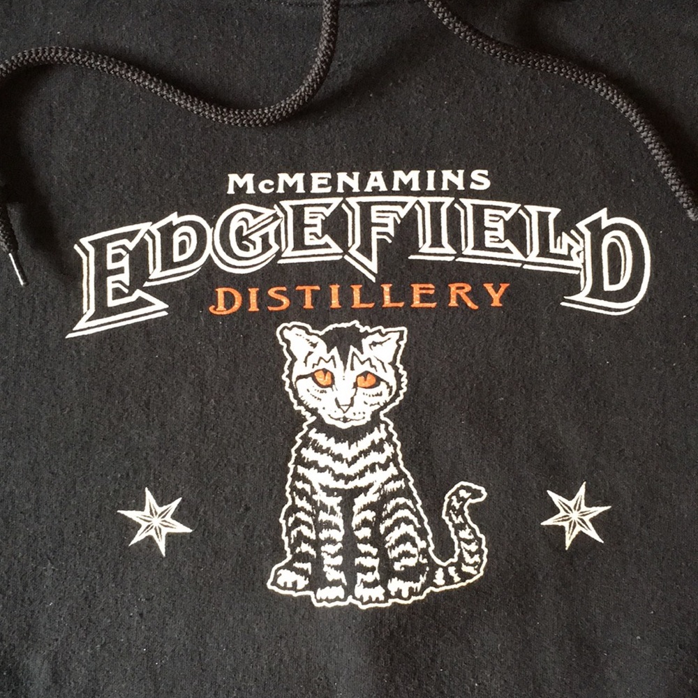 McMenamins Edgefield Distillery Cat Hoodie 2xl